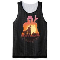 Mando Sunset Illustration Cool Graphic Mesh Reversible Basketball Jersey Tank