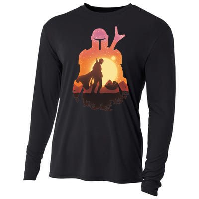 Mando Sunset Illustration Cool Graphic Cooling Performance Long Sleeve Crew