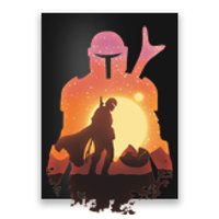 Mando Sunset Illustration Cool Graphic Poster