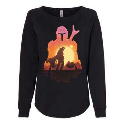 Mando Sunset Illustration Cool Graphic Womens California Wash Sweatshirt