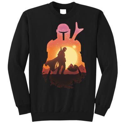 Mando Sunset Illustration Cool Graphic Tall Sweatshirt