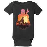 Mando Sunset Illustration Cool Graphic Baby Bodysuit