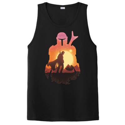 Mando Sunset Illustration Cool Graphic PosiCharge Competitor Tank