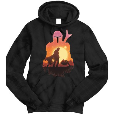 Mando Sunset Illustration Cool Graphic Tie Dye Hoodie