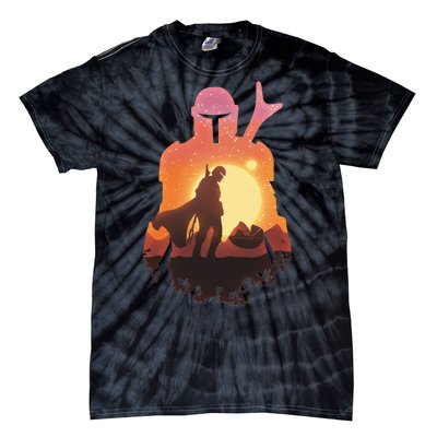 Mando Sunset Illustration Cool Graphic Tie-Dye T-Shirt