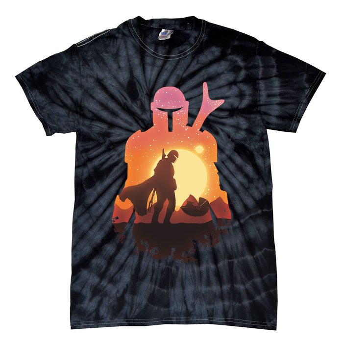 Mando Sunset Illustration Cool Graphic Tie-Dye T-Shirt