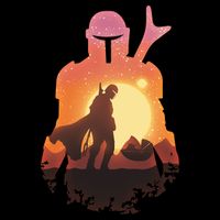 Mando Sunset Illustration Cool Graphic Tie-Dye T-Shirt