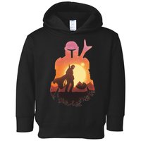 Mando Sunset Illustration Cool Graphic Toddler Hoodie