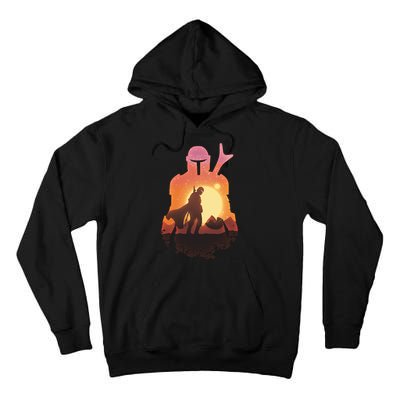 Mando Sunset Illustration Cool Graphic Tall Hoodie