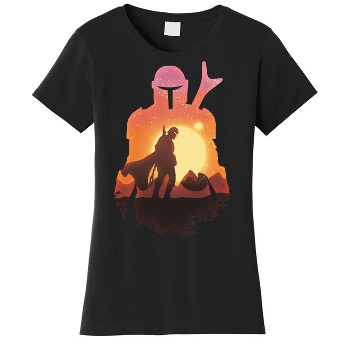 Mando Sunset Illustration Cool Graphic Women's T-Shirt