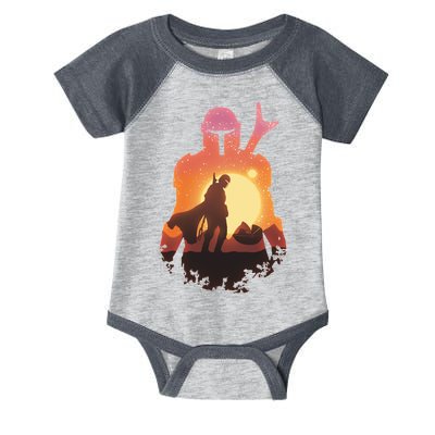 Mando Sunset Illustration Cool Graphic Infant Baby Jersey Bodysuit