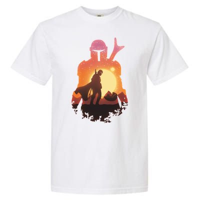 Mando Sunset Illustration Cool Graphic Garment-Dyed Heavyweight T-Shirt