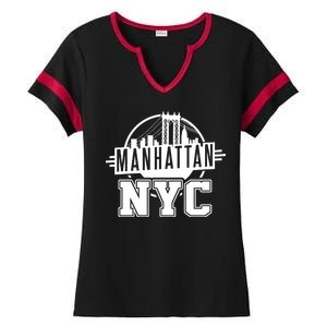 Manhattan NYC Ladies Halftime Notch Neck Tee