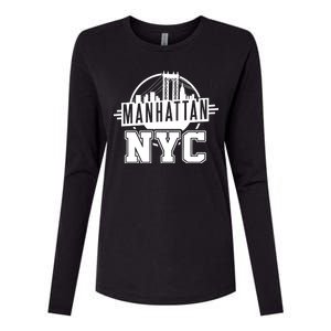 Manhattan NYC Womens Cotton Relaxed Long Sleeve T-Shirt