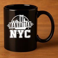 Manhattan NYC 11oz C Handle Ceramic Mug