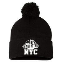 Manhattan NYC Pom Pom 12in Knit Beanie