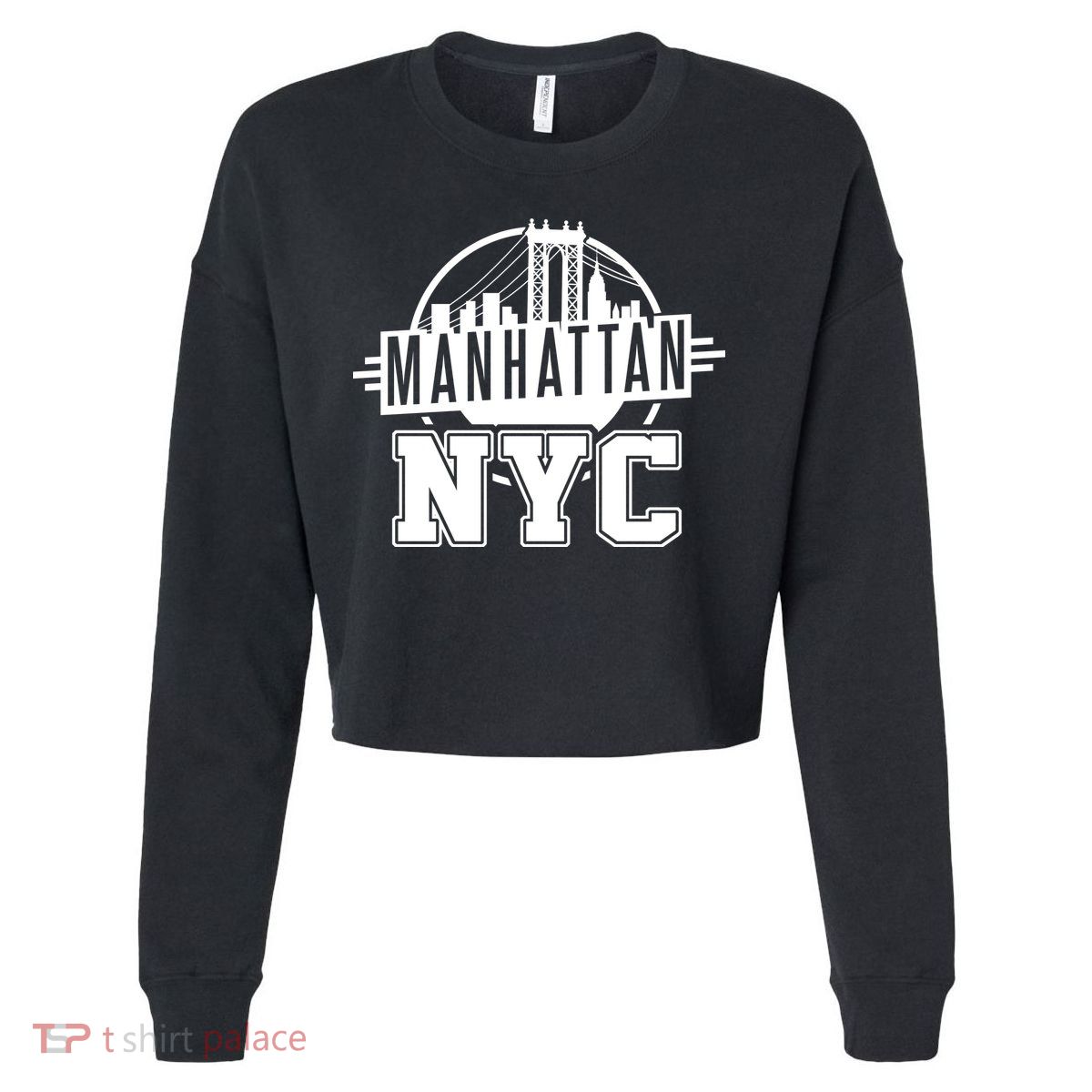 Manhattan NYC Cropped Pullover Crew