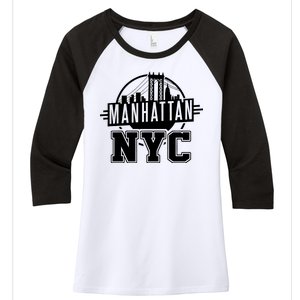 Manhattan NYC Women's Tri-Blend 3/4-Sleeve Raglan Shirt