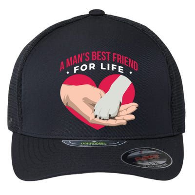 Man's Best Friend For Life Dog Flexfit Unipanel Trucker Cap