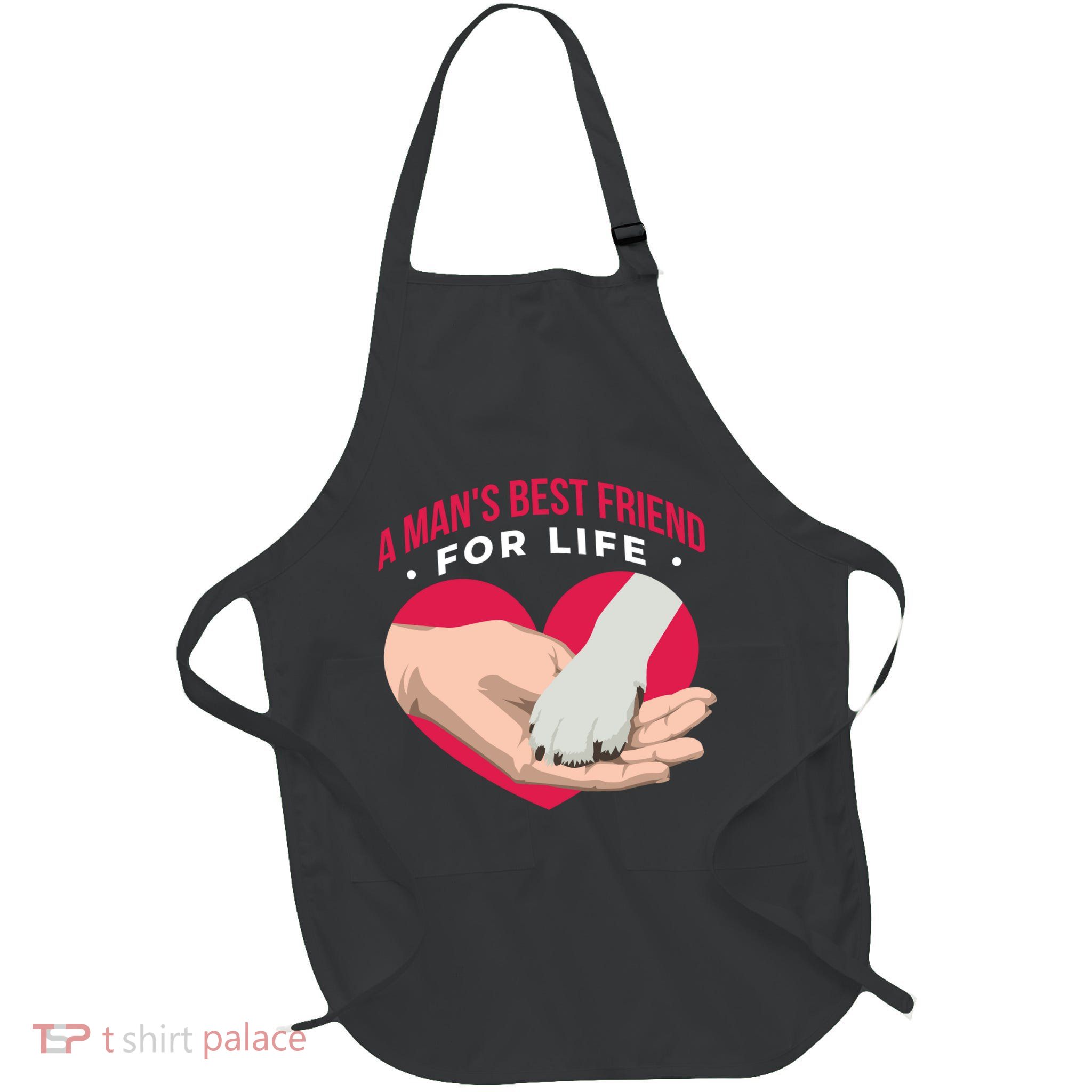 Man's Best Friend For Life Dog Full-Length Apron With Pockets