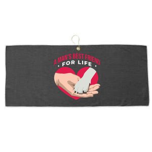 Man's Best Friend For Life Dog Large Microfiber Waffle Golf Towel