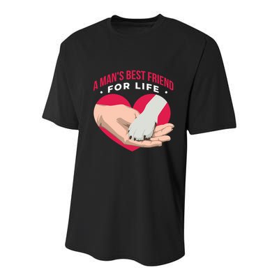 Man's Best Friend For Life Dog Youth Performance Sprint T-Shirt