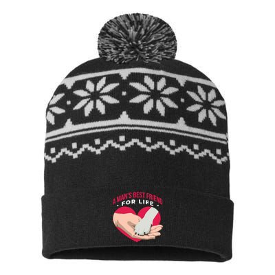 Man's Best Friend For Life Dog USA-Made Snowflake Beanie