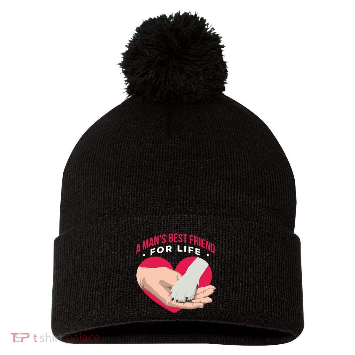 Man's Best Friend For Life Dog Pom Pom 12in Knit Beanie