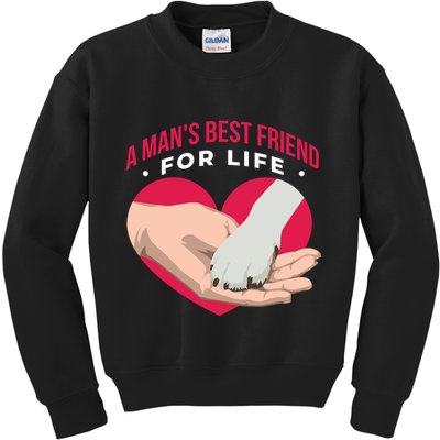 Man's Best Friend For Life Dog Kids Sweatshirt