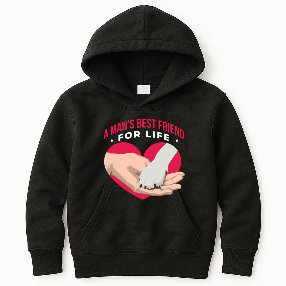 Man's Best Friend For Life Dog Kids Hoodie