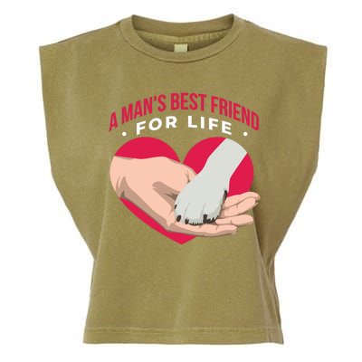 Man's Best Friend For Life Dog Garment-Dyed Women's Muscle Tee