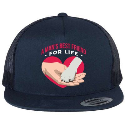 Man's Best Friend For Life Dog Flat Bill Trucker Hat