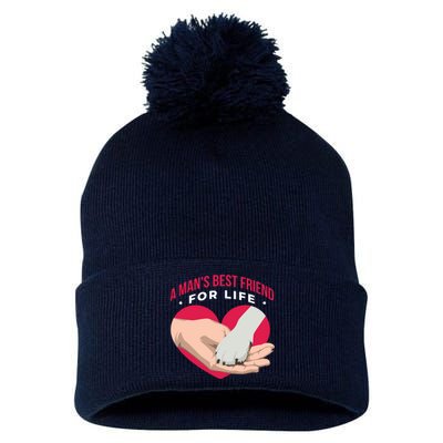 Man's Best Friend For Life Dog Pom Pom 12in Knit Beanie