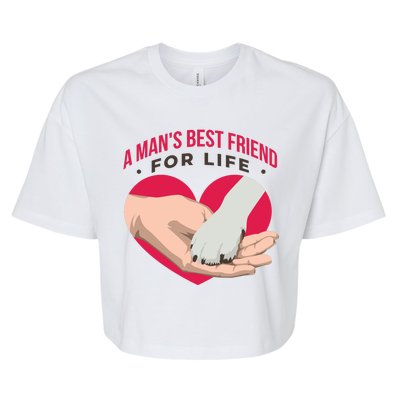 Man's Best Friend For Life Dog Bella+Canvas Jersey Crop Tee