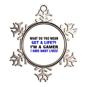 Many Lives Gamer Metallic Star Ornament