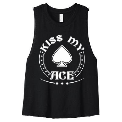 My Ace Of Spades Card Funny Poker Women's Racerback Cropped Tank