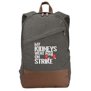 Myneys Are On Strike A Funny Dialysis Patient Cotton Canvas Backpack