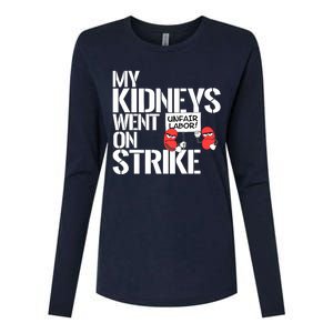 Myneys Are On Strike A Funny Dialysis Patient Womens Cotton Relaxed Long Sleeve T-Shirt