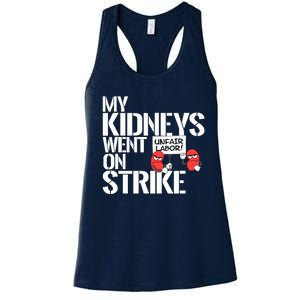 Myneys Are On Strike A Funny Dialysis Patient Women's Racerback Tank