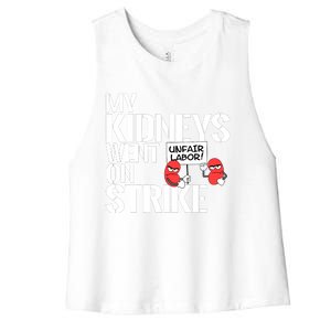 Myneys Are On Strike A Funny Dialysis Patient Women's Racerback Cropped Tank