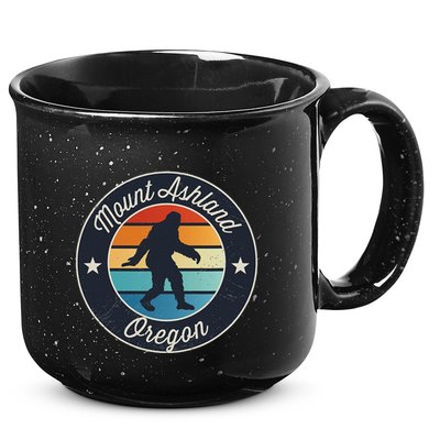 Mount Ashland Oregon Or Sasquatch Souvenir Graphic 15oz Campfire Ceramic Mug