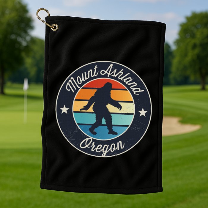 Mount Ashland Oregon Or Sasquatch Souvenir Graphic Golf Towel