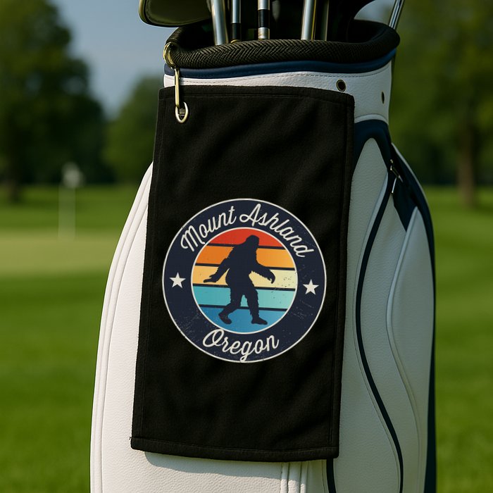 Mount Ashland Oregon Or Sasquatch Souvenir Graphic Golf Towel