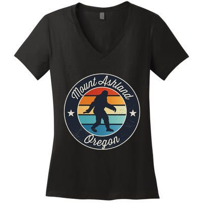 Mount Ashland Oregon Or Sasquatch Souvenir Graphic Women's V-Neck T-Shirt