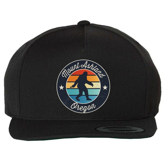 Mount Ashland Oregon Or Sasquatch Souvenir Graphic Wool Snapback Cap