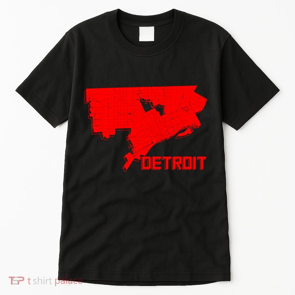 Map Of Detroit City Tall T-Shirt