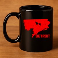 Map Of Detroit City 11oz C Handle Ceramic Mug