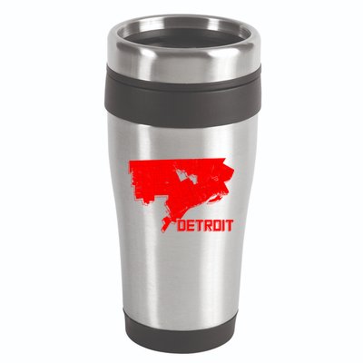 Map Of Detroit City 16oz Travel Tumbler