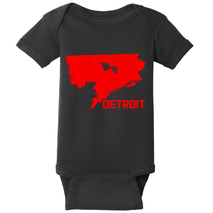Map Of Detroit City Baby Bodysuit