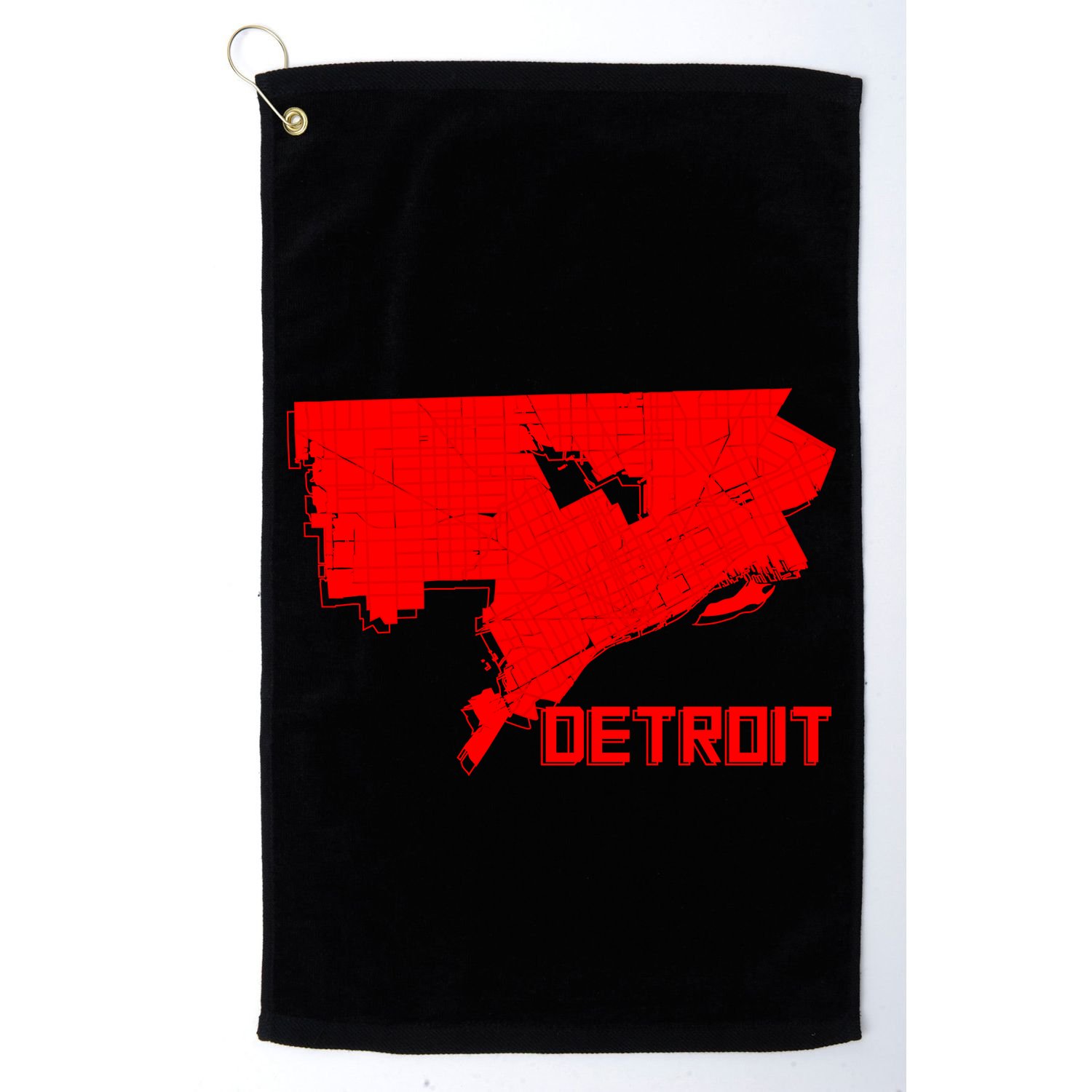 Map Of Detroit City Golf Towel